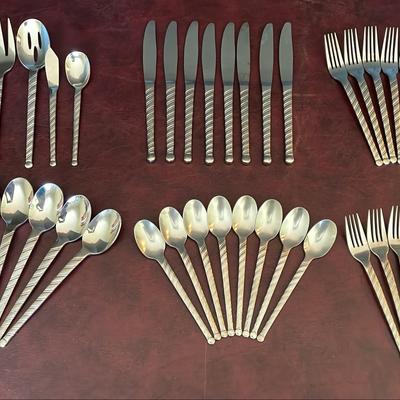 Tools Of The Trade Stainless Flatware Set For 8 + Five Piece Serving Pieces