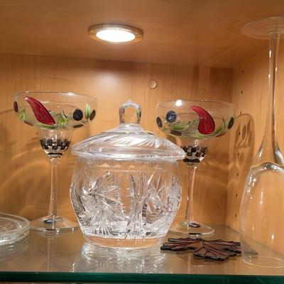 Beautiful Bowls, Statue And Margarita Glasses