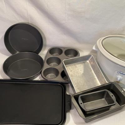 Various Baking Pans And Crockpot