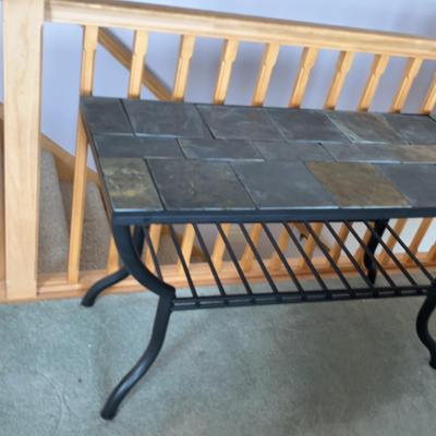 Metal And Tile Credenza