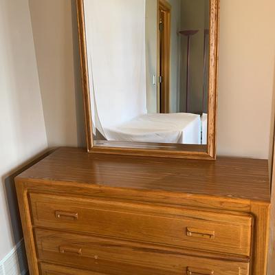 Wooden Dresser With Mirror 
