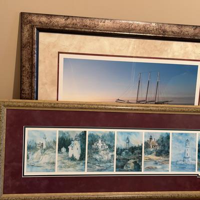 Boat And Lighthouse Prints 
