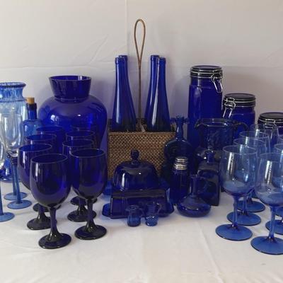 Colbert Blue Glassware Large Collection 