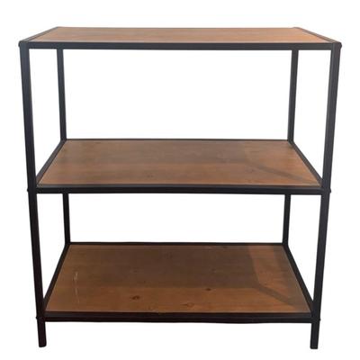 3 Shelf shelving unit - made of metal/wood - 3ft tall 