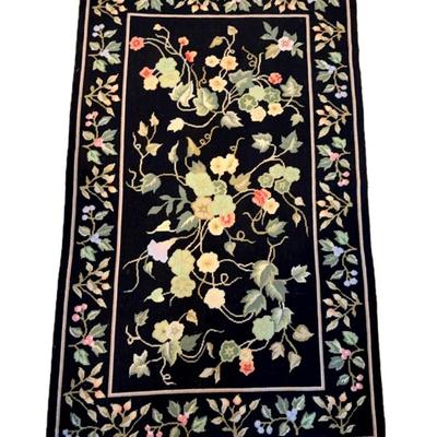 3x5 Rug - Black with floral 