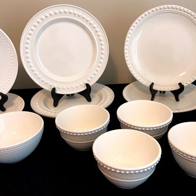 White Polkadot Dinnerware