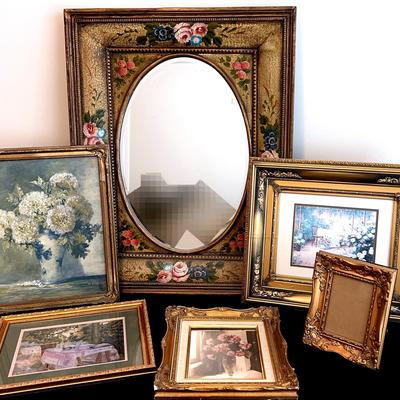 Ornate Gold Frames And Hand Painted Mirror