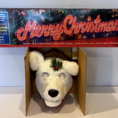 Vtg Christmas, Mr. North Pole Talking  trophies Polar Bear Animated Singing & Electronic Greetings 