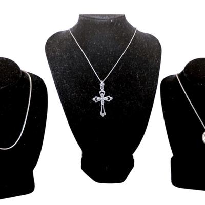 3 Sterling Silver necklaces - all 925 (12g)