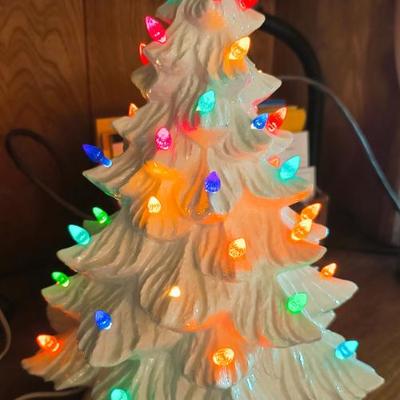 Vintage ceramic Christmas tree with base