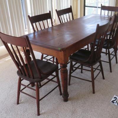 walnut table and chairs