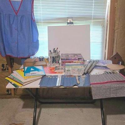 Art Table With Painting Supplies And More