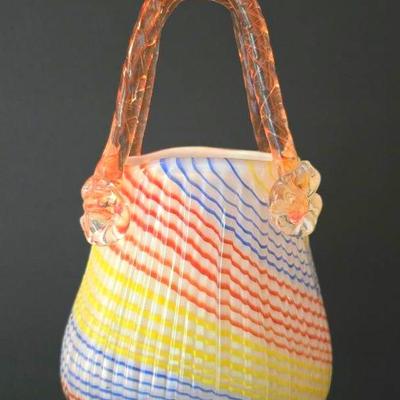Block Crystal Mouth Blown Glass - Natalie Evening Bag Vase