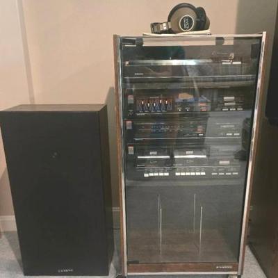 Sanyo Audio Component System Includes Speakers, Stereo Case And Headphones