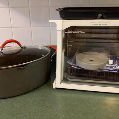 Rachel Ray Large Oval Soup Pot And Ronco Compact Rotisserie Oven