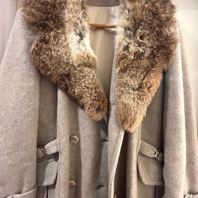 Vintage Forecaster of Boston Wool Coat with Rabbit Fur Collar