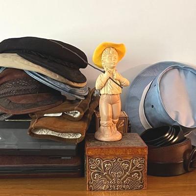 Men’s Accessories with Caps, Belts and Boxes