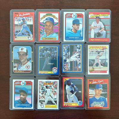 Vintage Baseball Cards. Nolan Ryan, Bo Jackson, Brett, Ripken Jr., Clemens and More