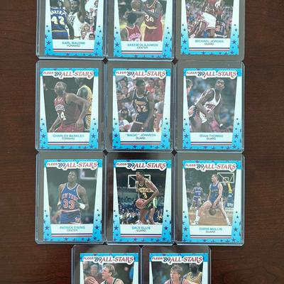 1989 Fleer Basketball Sticker Complete Set 1-11. Michael Jordan, Bird, Magic and More
