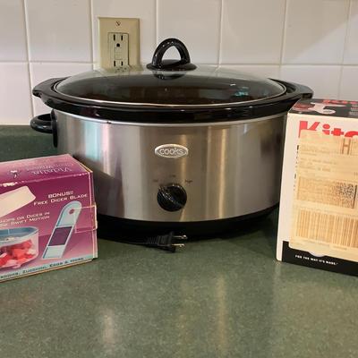 Cooks Large Oval Slow Cooker, KitchenAid Food Grinder Attachment and Vidalia Chop Wizard