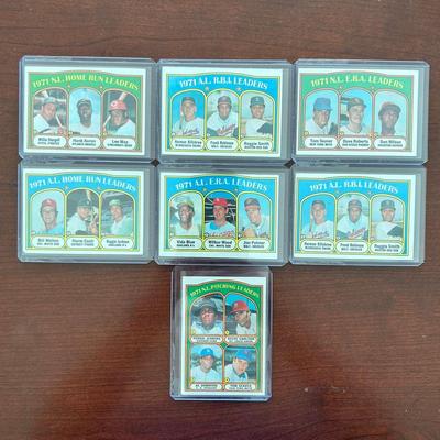 1972 Topps Baseball Cards. League Leaders, Hank Aaron, Reggie Jackson, Tom Seaver, and More