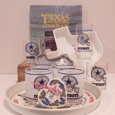 Texas Collectibles With Dallas Cowboys Barware