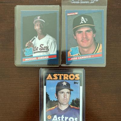 Michael Jordan Donruss Rated Rookie. Jose Canseco Rated Rookie and 1986 Nolan Ryan