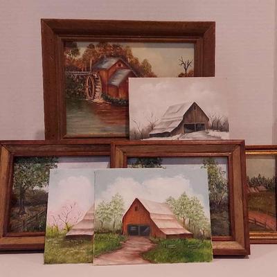 Miniature Framed And Unframed Landscape Paintings On Board