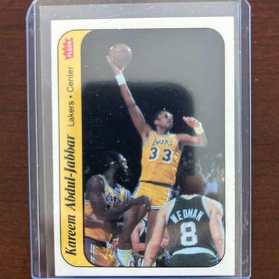 1986 Fleer Basketball Sticker. Kareem Abdul-Jabbar. Card #1