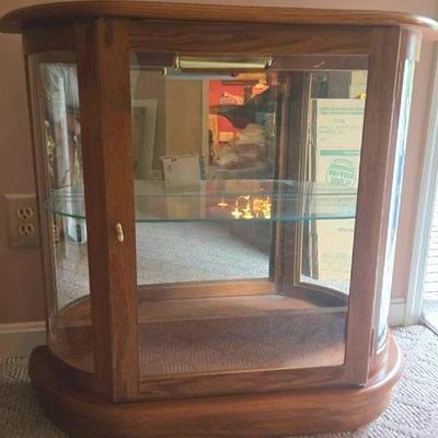 Small 2 Shelf, Lighted Curio Cabinet