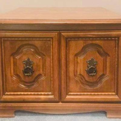 Large Square Wood Side Table With Storage