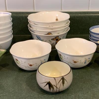 Assortment Of Ceramic Bowls And Teapots Including Lenox