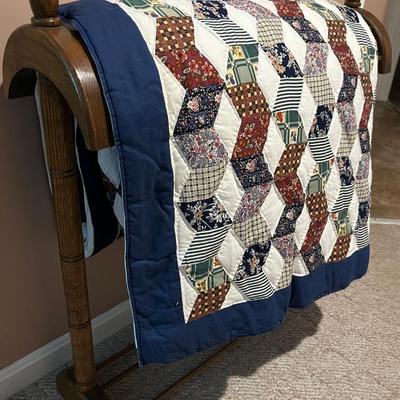Handmade Quilt with Quilt Rack