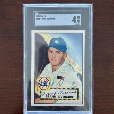1952 Topps Baseball Card SGC 4. Frank Overmire - New York Yankees. Card #155