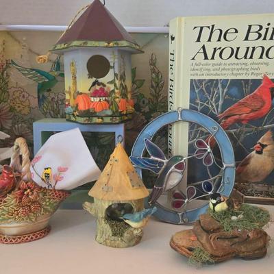 Bird Lover Collectibles Includes Hanging Stain Glass And Gorham Music Box