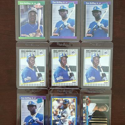 Ken Griffey Jr. Rookie Card Lot. Rated Rookie, The Rookies, Fleer, and More