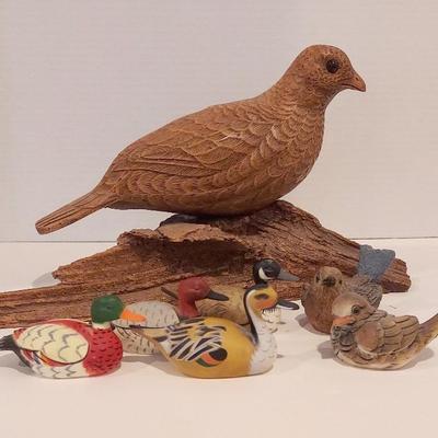 Collection Of Bird Figurines With Resin And Plastic