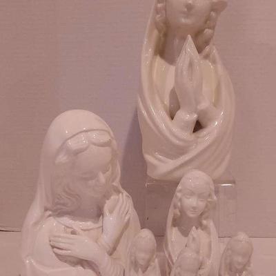 Reubens Vintage Madonna Planter And Figurines
