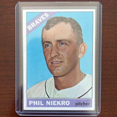 1966 Topps Baseball Card. Phil Niekro - Atlanta Braves. Card #28