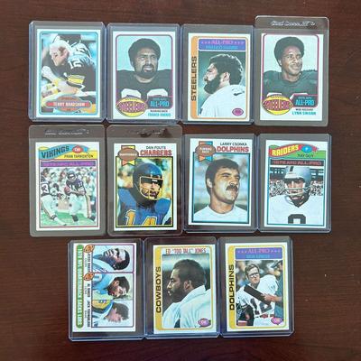 Vintage Football Cards. Fran Tarkenton, Franco Harris, Terry Bradshaw and More