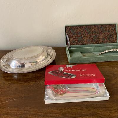 Godinger Cake Knife & Cranberry Serving Set 