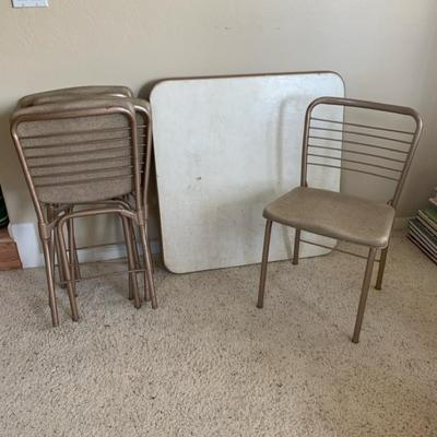 Vintage Foldable Table And Chair Set