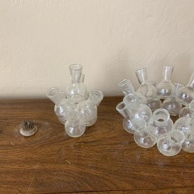 Glass Bud Vases & Vintage Flower Frogs