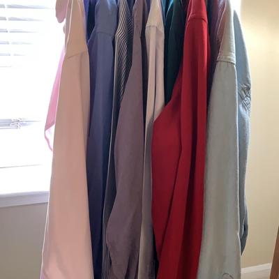 Lot Of 8 Men’s Long Sleeved Button Up Shirts Xl