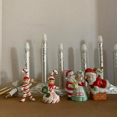 Vintage Christmas Candleabra & Vintage Christmas Geo Lefton Pixies