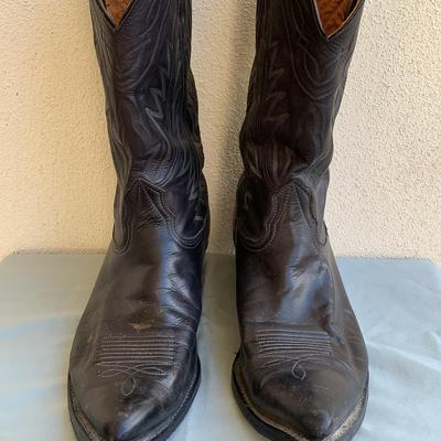 Vintage Black Cowboy Boots Nocuna Boots Size 11D