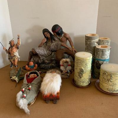 Native American Themed Sculptures, Decor, And Misc Items
