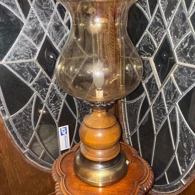 Vintage Lamp And Tall Table