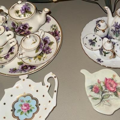 Miniature Fine Bone China Collection – Royal Albert “Polka Rose” Tea Bag Holder & More