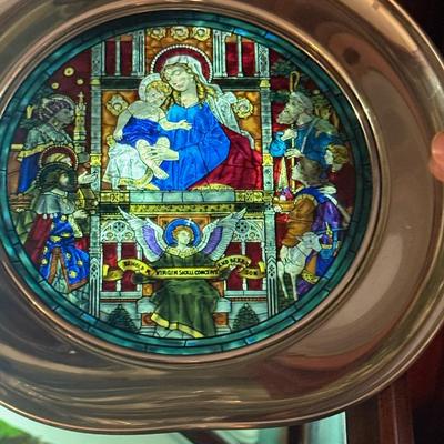 1985 Stained Glass Christmas Plate By U.S. Historical Society 